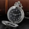 Silver Compass Digital Hollow Men's Quartz Pocket Watch Retro Fashion Best Festival Gift for Male and Female Students