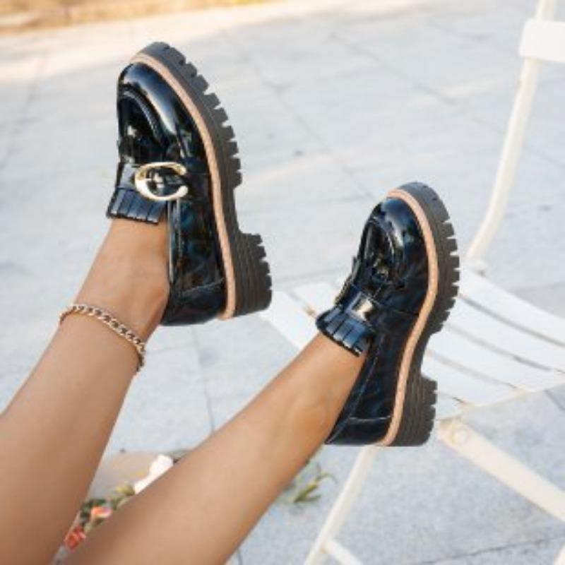 Nowe Wiosenne i Jesienne Casualowe Buty Damskie Scrub w Dużym Rozmiarze Gruba Platforma Retro