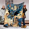1pc Batman, Superhero Outdoor Flannel Throw Blanket Soft, Lightweight & Warm for Sofa, Office