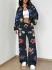 Gradual Change Autumn And Winter New European And American Women'S Clothing Retro Pattern Printing Suit Women