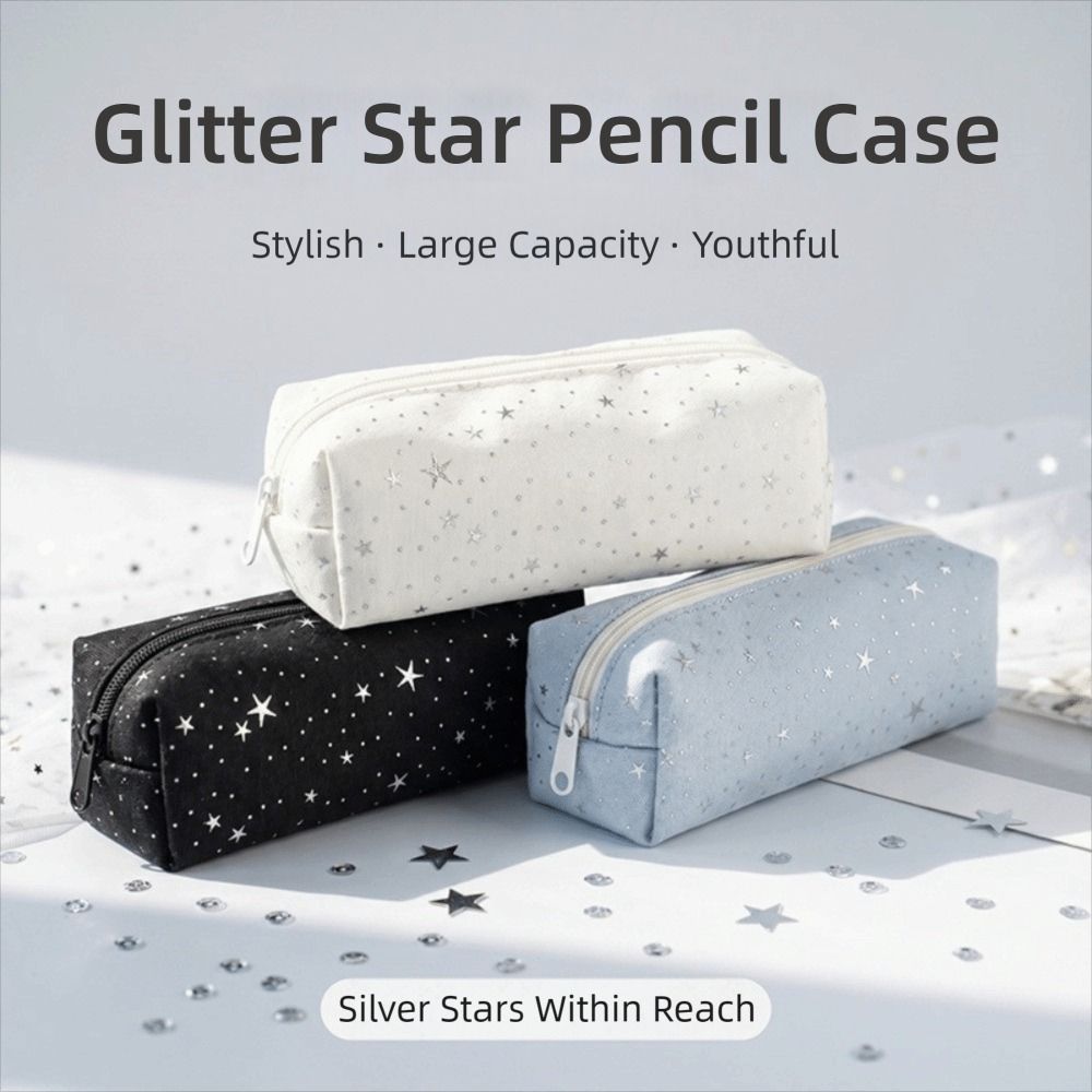 Star Polka Dot Pen Bag Large Capacity Stationery Bag Stationery Pouch  School Office