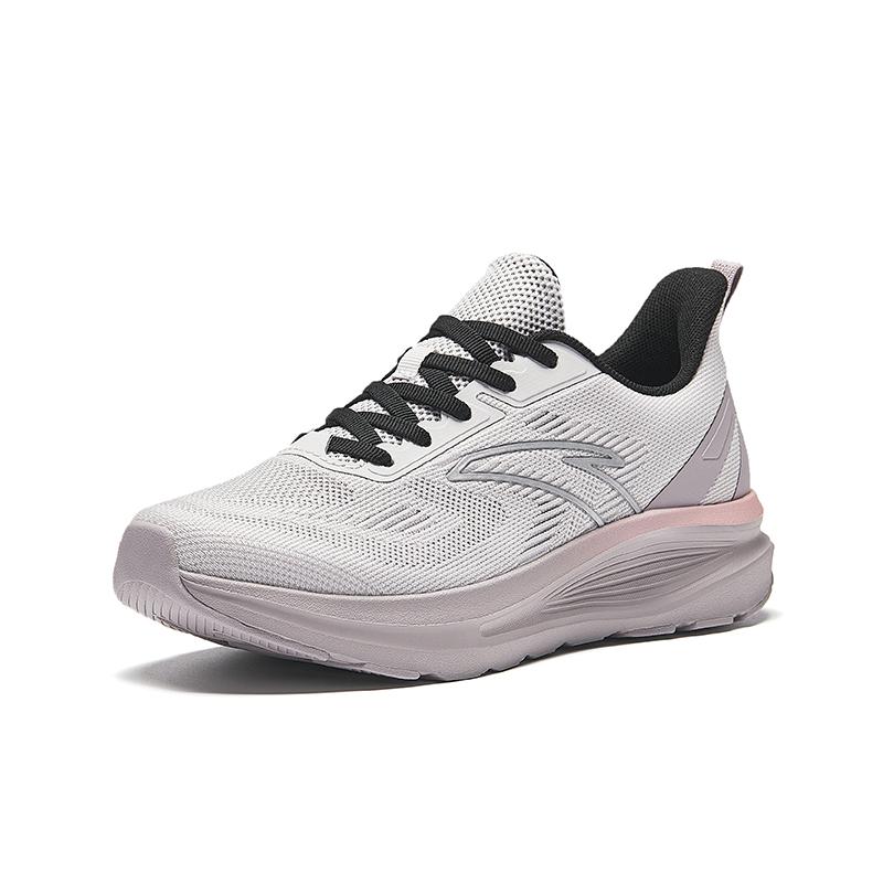 Anta Comfortable Cushioning Non-Slip Durable Low-Top Casual Running Shoes Women sneaker Gray Purple 122435505R-5