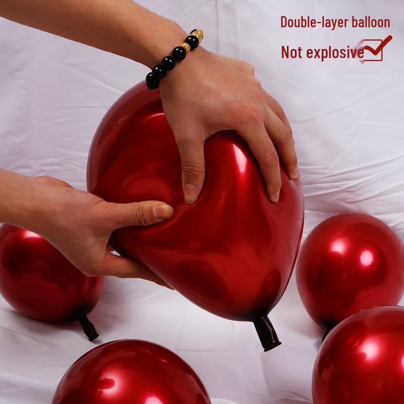 Double-Layer Cherry Red Party Balloons (5", 10", 12", 18", 36")