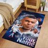 Mbappé Customized Name Floor Rug Office Rug Design for Outdoor Kitchen Balcony Playrooms Antislip Carpet Decorate Offices Birthday/Christmas Gift