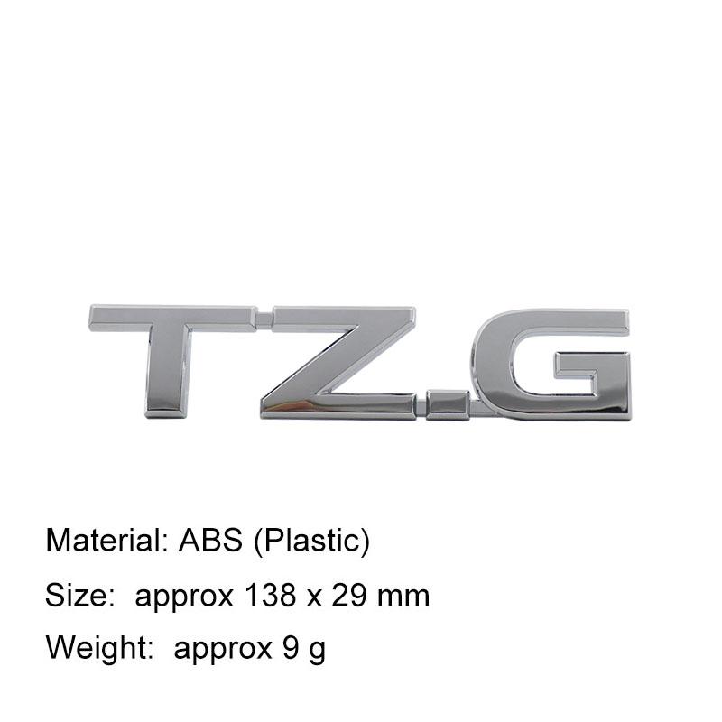 3D Premium ABS TZG TZ.G Letter Sticker Tail Bumper Badge Auto Rear Trunk Emblem Accessories Exterior Decoration