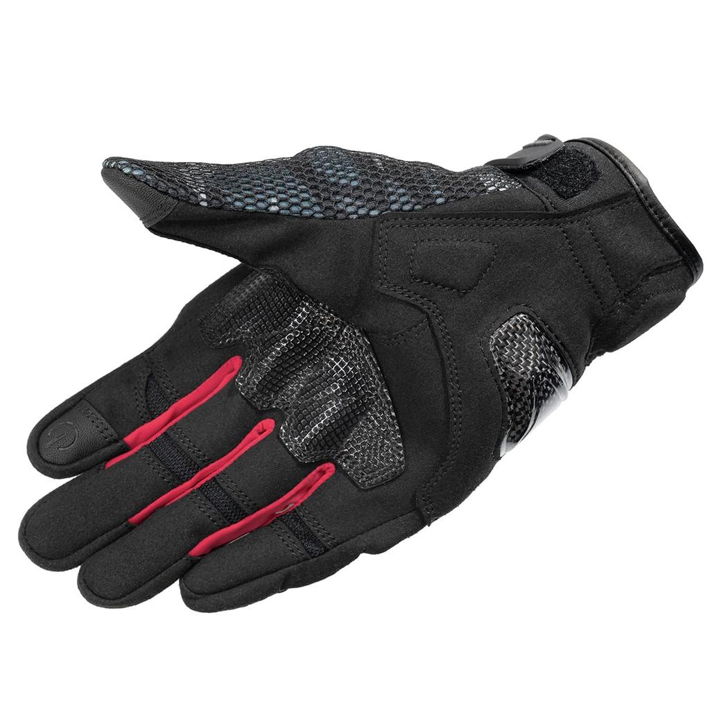 KOMINE Protective 3D Mesh Gloves for Motorcycles 3D Black Camo Red L GK-2153