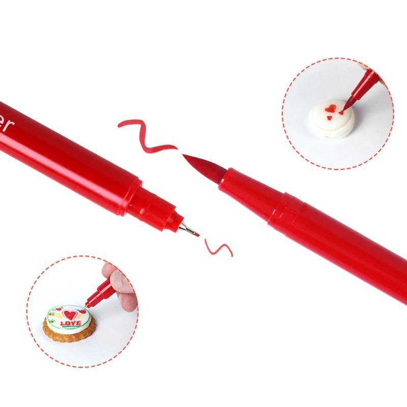 10PCS Edible Baking Pigment Pen Fondant Biscuit Cake Plastic Food Pen Hook Line Drawing Writing Pen for Decoring Fondant