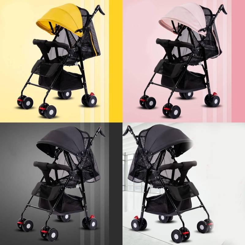 Kids Ultra Stroller Lightweight Foldable Convertible Seat One Button Rotation