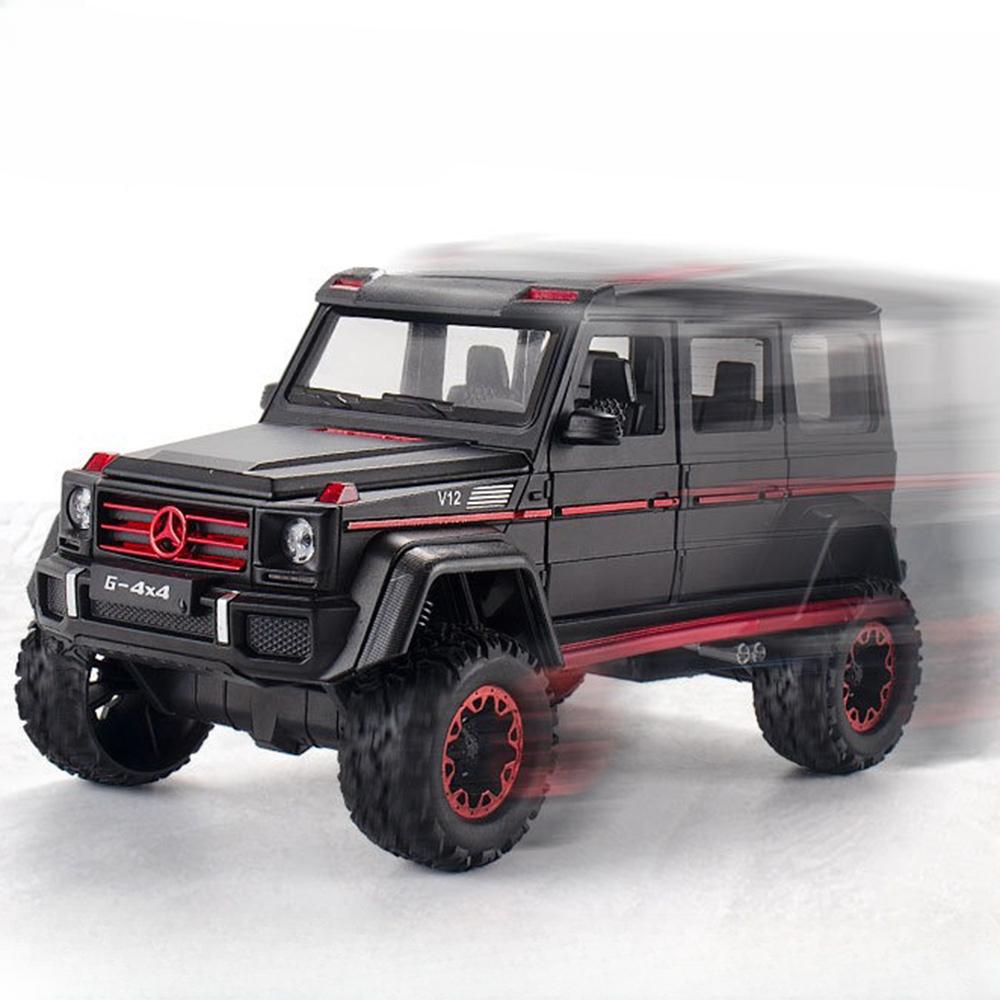 1:24 G500 G550 4x4 Alloy Diecast Toys Cars Model Wheel Pull Back SUV Rubber Tires 6 Doors Opened Off-road Vehicle for Kids Gifts