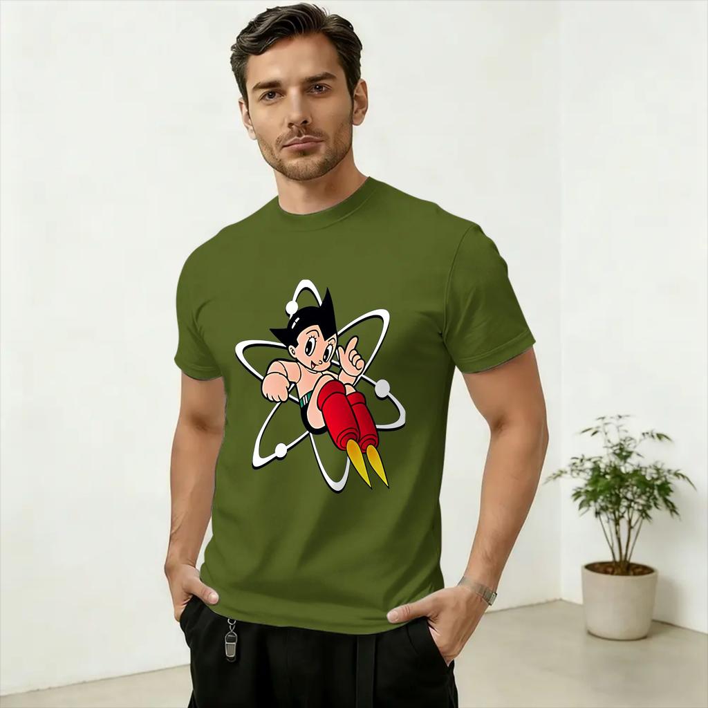 Novelty Astro Boy Anime TShirts for Unisex Round Neck 100 Cotton T Shirt Short Sleeve Tees Summer Clothes
