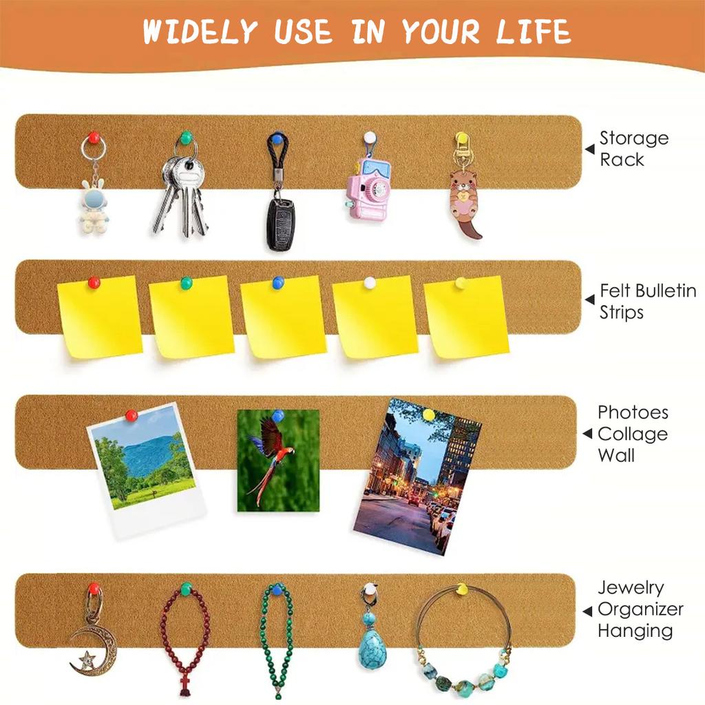 3PCS Removable Cork Board for Walls Cork Small Board Wall Message Board RMB02