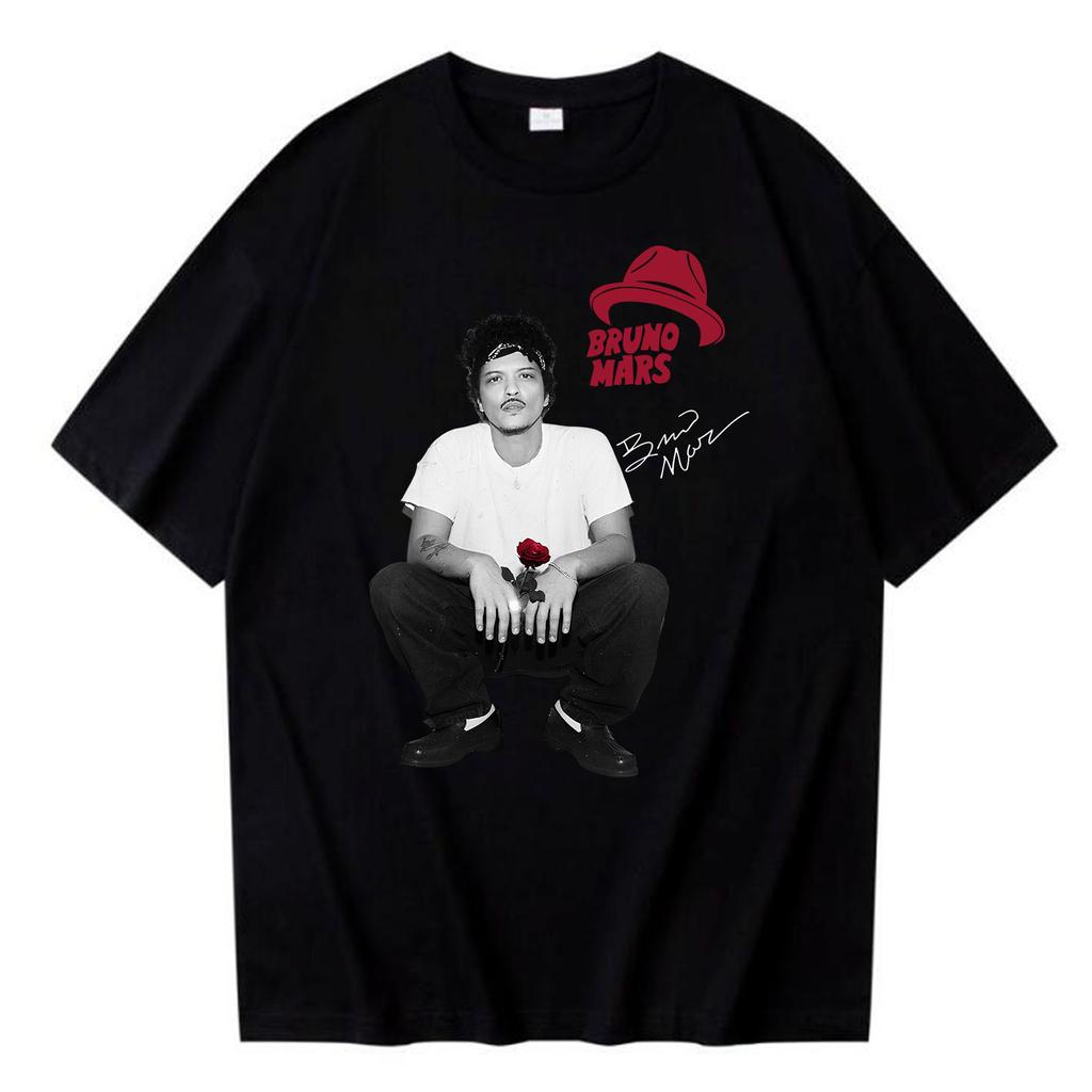 Bruno Mars The RoUnisextic Tour 2026 T-Shirt Unisex Damen Hip Hop Sommer Vintage Kurzarm Rundhals Lässiges Hemd Oberteile