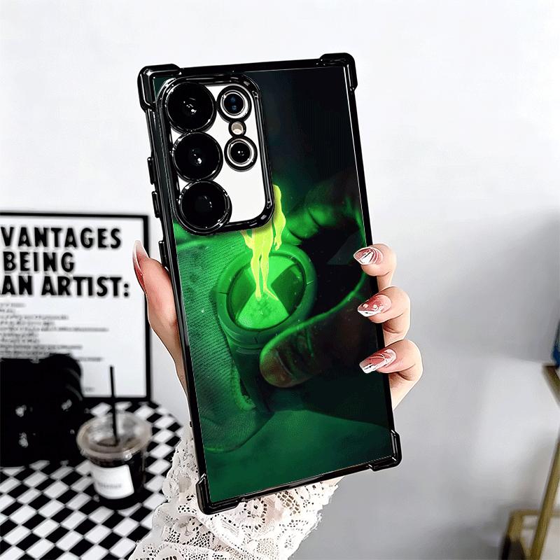 Cartoon Ben 10 Plating Phone Case For Samsung Galaxy S24 S25 FE S26 Edge S23 Ultra S22 S21 Plus S20 Anti-Fall Airabag Cover