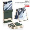 For Samsung Galaxy Z Flip 7 Case Luxury PU Leather Middle Hinge With Stand Protect Back Cover Case For Z Flip 7 Phone Shell