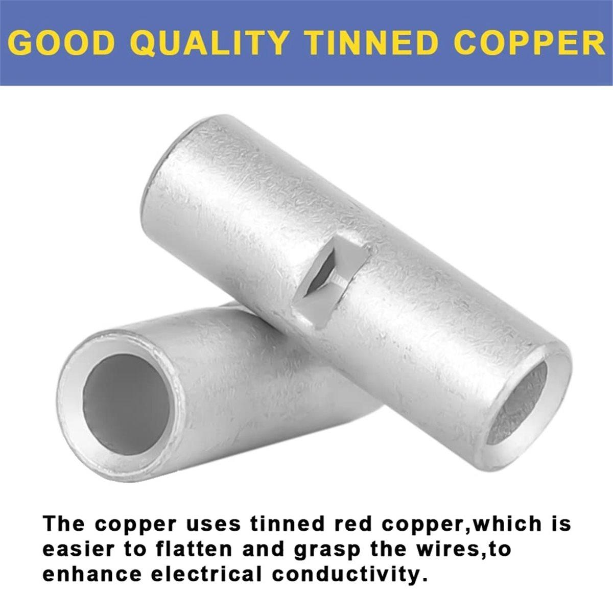 

2026 New Non Insulated Butt Connectors Kit 420pcs Butt Connectors for Wiring Pure Copper AWG24-8 Wire Crimp Connector China Mainland