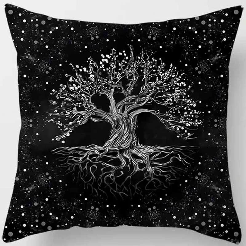 Dark World Tree Print Pillow Cover Home Decor Car Sofa Cushion