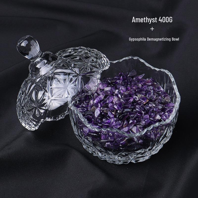 Natural White Crystal Stone Purification Bowl for Jewelry Storage