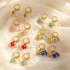 Ocean Series Conch Shell Starfish Fish Pendant Earrings for Women Natural Stone Charms Stainless Steel Waterproof Jewelry