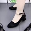 Shoes Versatile Dance Women's Shoes Summer Soft Sole Non-slip Mesh Hollowed Thick Heel Comfortable New Sandals Women