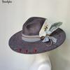 9.5 Cm Wide Brim Suede Hat for Men Women Feather Fedoras Flat Hat Jazz Hat Felt Hat Gentlemen Top Hats Fedora Sombrero Hombre