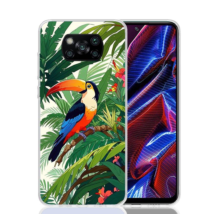 Tropical Toucan Phone Case For Xiaomi Poco X7 X6 X5 Pro F7 Ultra Redmi 15C 15 13 13C 12 12C 10 10A 10C 9 9A 9C 9T Cover Poco X7