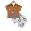 Fashion Summer Baby Boys Teddy Bear Print Short Sleeve T-Shirt & Shorts 2PCS Summer Outfit for0-3Y Newborn Baby Casual Outfit