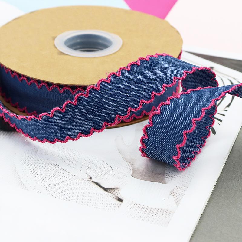 2m Denim Sauberkantiges DIY Leicht zuschneidbares Band Vintage Stoff Robuste Accessoires Langlebig Gehäkelt Flexibel