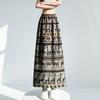 Summer Women Vintage Designer Print Animal Elastic Long Maxi Skirt For Lady