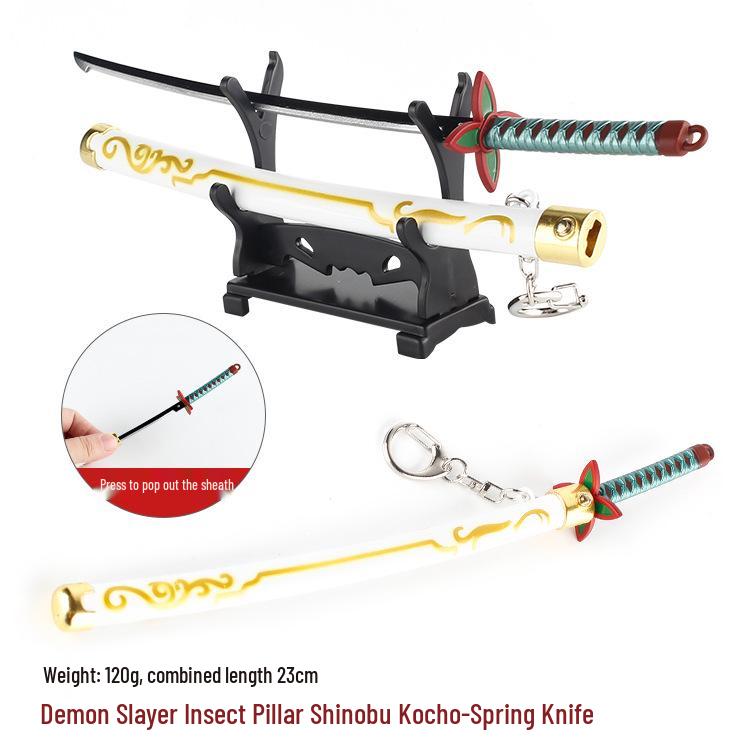 Demon Slayer Wind Pillar Nichirin Blade: Sanemi Shinazugawa & Spring-Loaded Alloy Model Zenitsu Agatsuma/Shinobu Kocho.