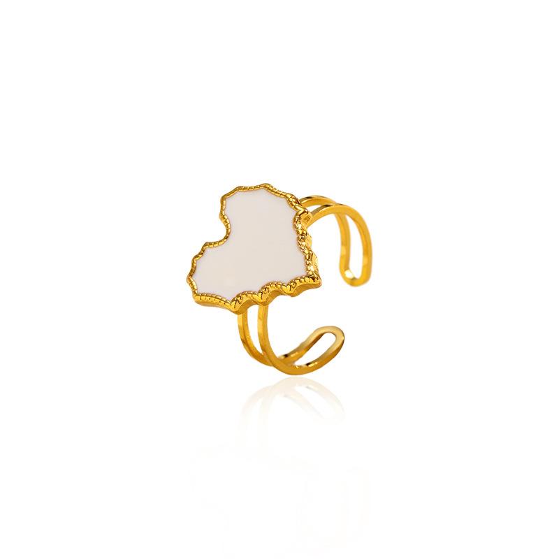 European and American ins style 18K stainless steel ring simple light luxury geometric love live titanium steel ring jewelry women