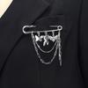 Modern Chain Lapel Pin Ornament Statement Style Badge Chain Pendant Brooches