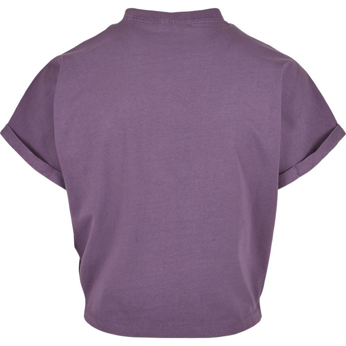 T-shirt femme - Urban Classics - Découpé - Violet - 100% coton - Manches courtes