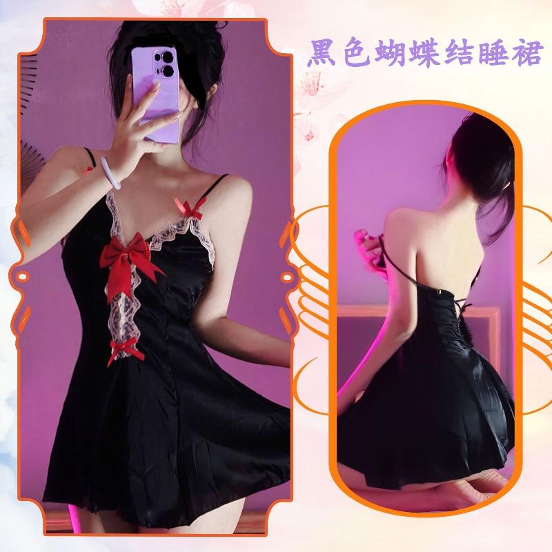 Sexy underwear lace hollowed out pure desire girl pajamas private room suspenders sexy home nightgown nightclub set