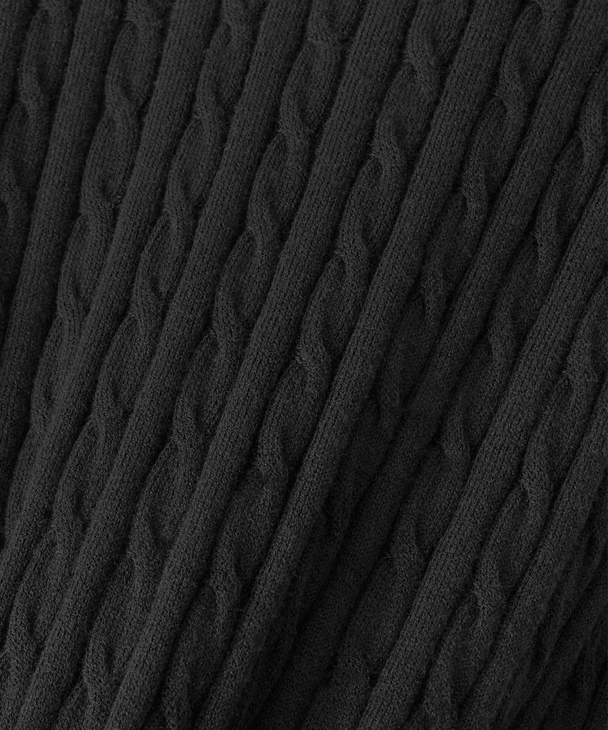 ANOTHER OFFICE WOMEN W. Henley Neck Cable Knit (Black)