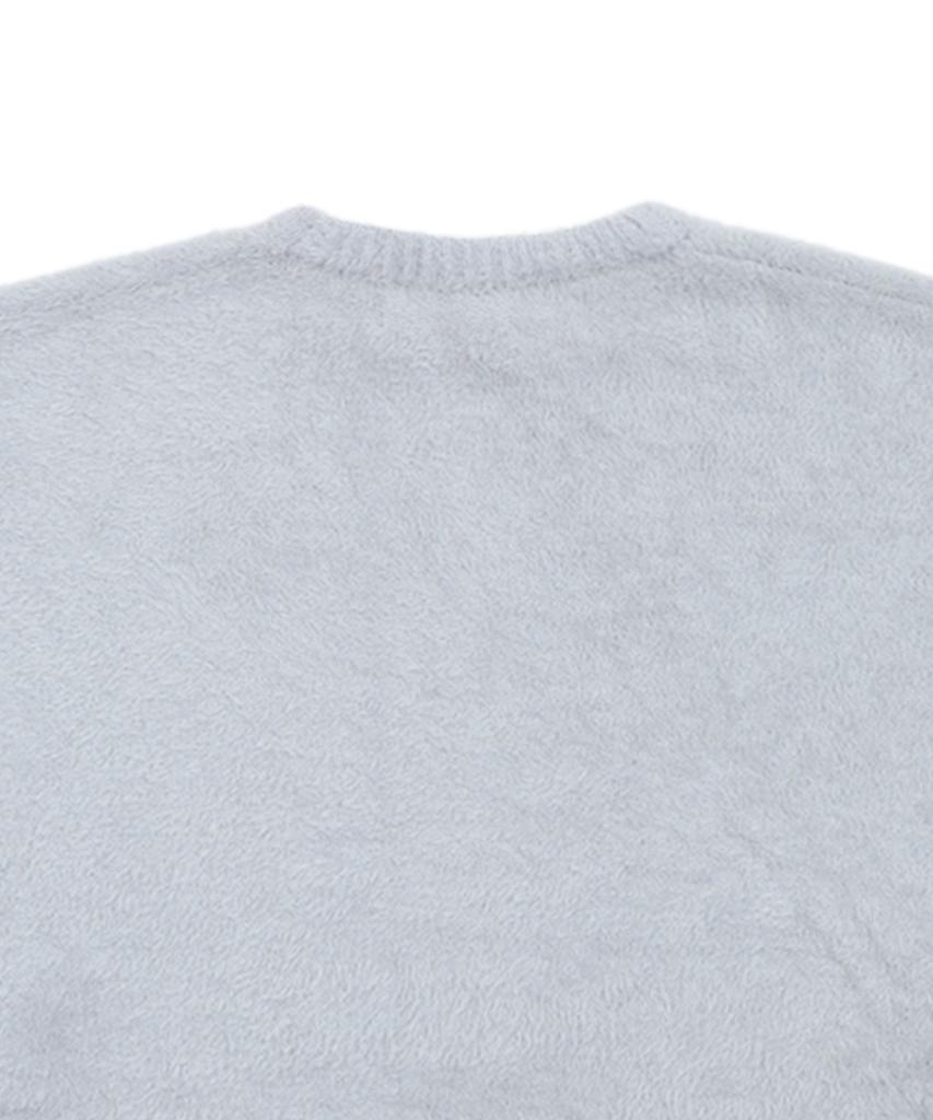 GLACK Gnt066 Laffin Hairy Pullover Knit (Gray)
