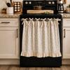 Cotton Linen Blend Bow Tie Oven Cover Curtain Coffee Machine Half Curtain  Farmhouse Kitchen