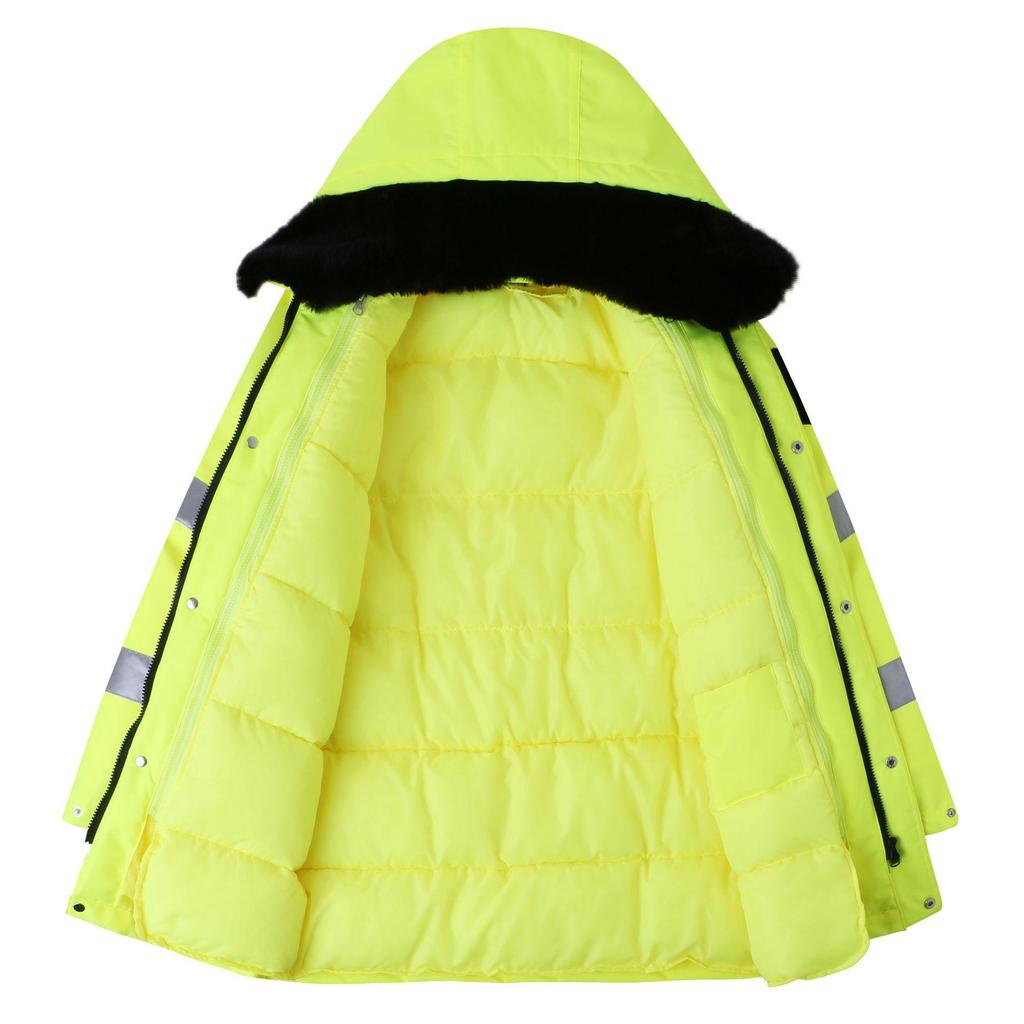Reflective Inflatable Down Raincoat - Warm Jacket for Construction Security Guards