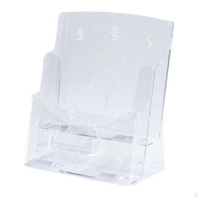 Expositor de acrílico, soporte para folletos, tarjetas de presentación, organizador de mostrador para letreros.