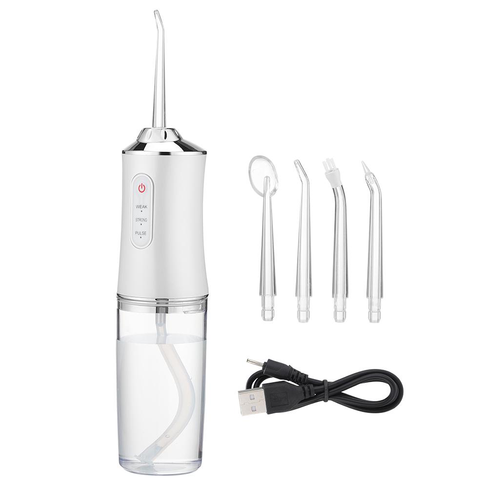 Portable Oral Irrigator Rechargeable Water Flosser Dental Water Jet Water Tank tooth Cleaner intelligent punch 220ml 3 Modes