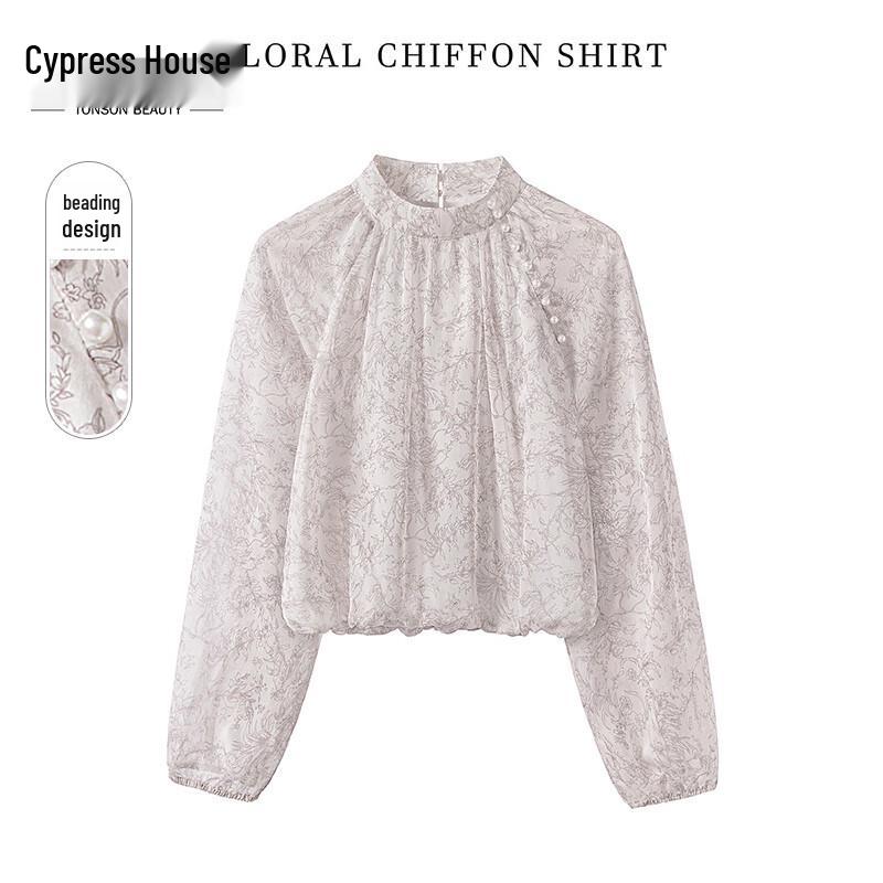 Cypress Elegant Beaded Raglan Chiffon Blouse S