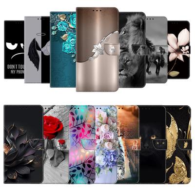 Pouzdro na peněženku s držákem na kartu Květinové pouzdro z PU kůže Kickstand Řemínek na zápěstí Nárazuvzdorný kryt pro LG K22 K31 K51 K71 Q92 K92 V60 Stylo6 Aristo5