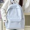 Schoolbag Korean Version of Female Ins Solid Color High Value Simple Casual Fashion Versatile Schoolbag Junior High School Student Backpack