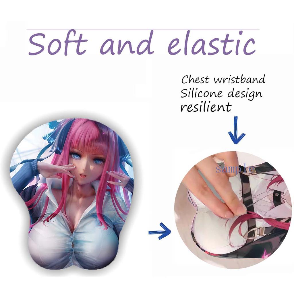 3D Mouse Pad Quintuplets Stereo Mousepad Oppai Boob Rias Gremory Nakano Nino Anime Silicone Wrist Rest BULK Pad Gaming Mouse Mat