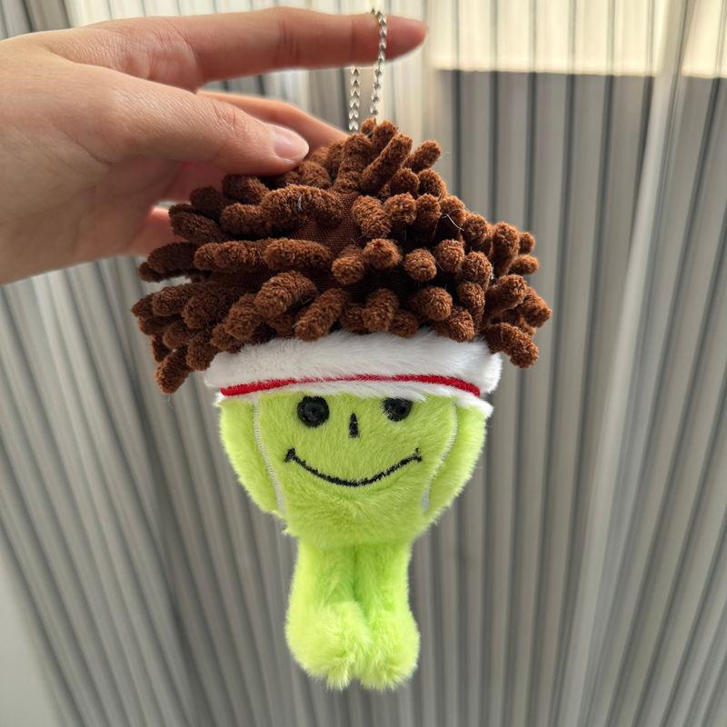 Creative Bubble Tennis Plush Toy Keychain Pendant For Sports Fans