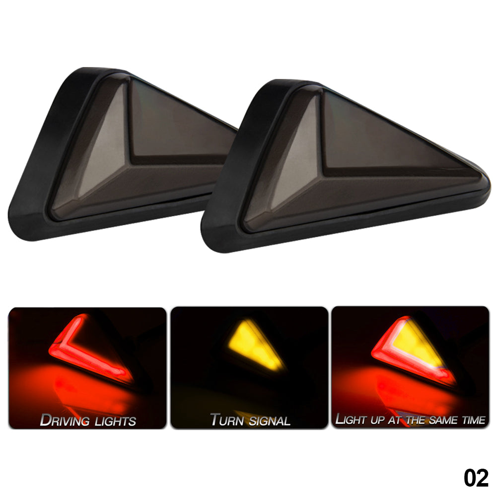 2Pcs Motorcycle Flush Mount Triangle Turn Signal Light LED L-shape Indicator Lamp DRL Blinker Waterproof Led Flashing Lights
