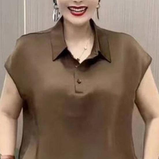 Women's Loose Two-Piece Outfit Lapel V Neck Short Sleeve Top Long Pants Set Summer Casual Lounge Suit