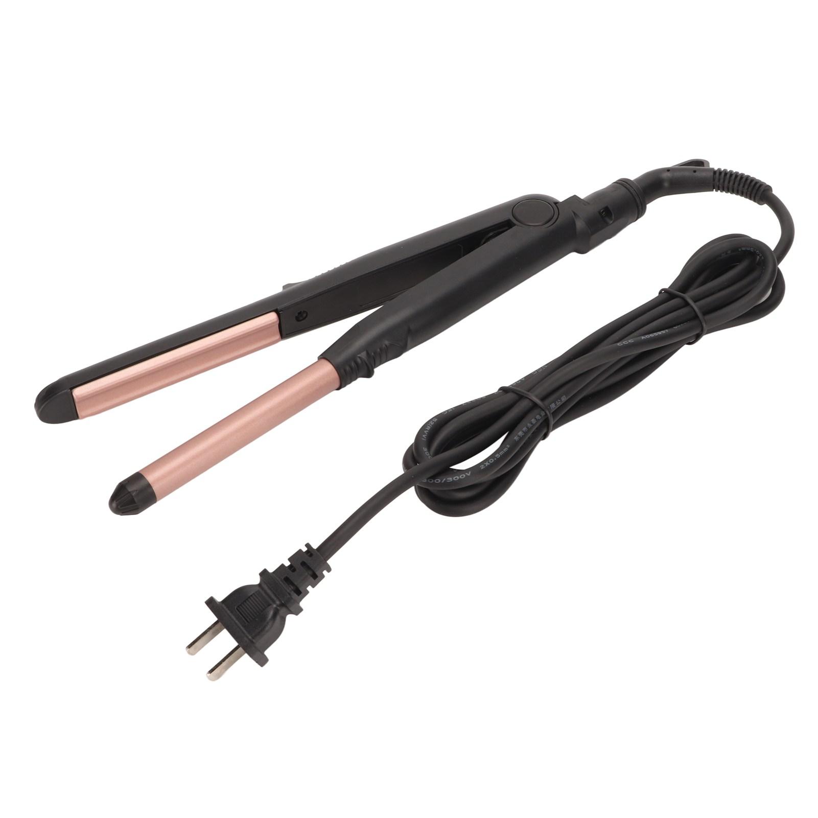 

Hair Straightener Black Ergonomic Handle Ceramic Coating Electric Curling Iron for Home US PLUG