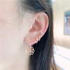 Exquisite Russian Purple Gold Car Flower Rose Earrings Fashion Super Flash Plated Rose Gold Hollow Flower Earrings Women