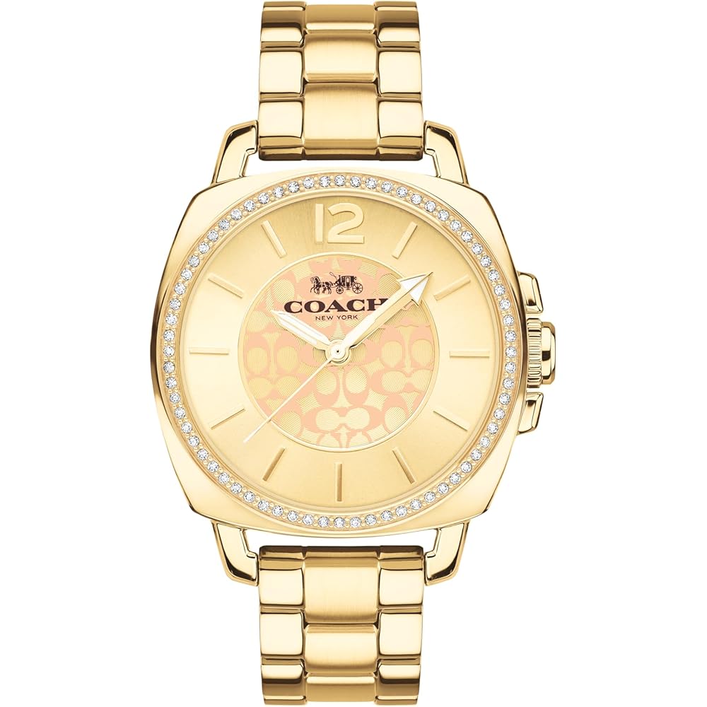 Coach Boyfriend Small Women s Watch Gold Dial Stainless Steel Band 14503141