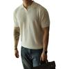 Men's Summer Ice Silk Knitted Slim Fit Polo Shirt - Short Sleeve, Pure Color, Casual Lapel T-shirt